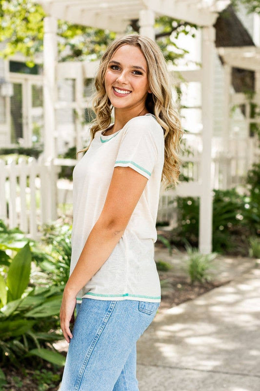 Sweet and Chic Basic Top In Beige