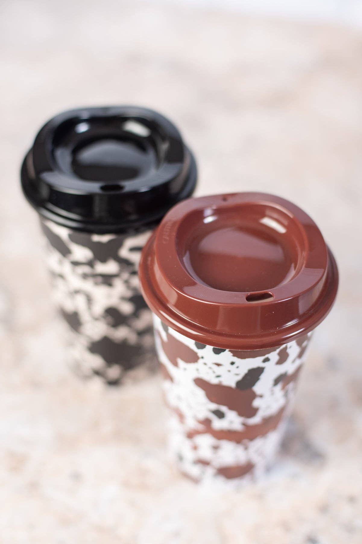 Western Cow Print Reusable Hot/Cold Cup - Set of 2
