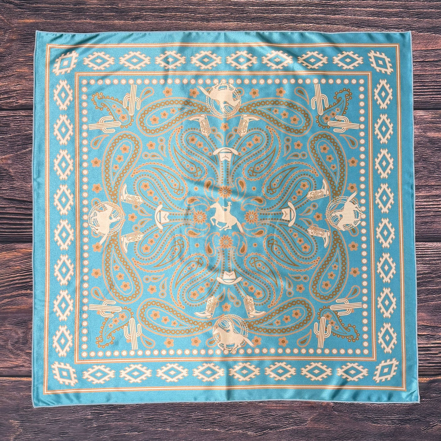 WESTERN COWBOY PRINT SQUARE WILD RAG