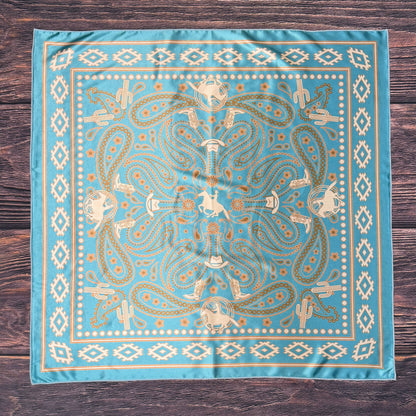 WESTERN COWBOY PRINT SQUARE WILD RAG