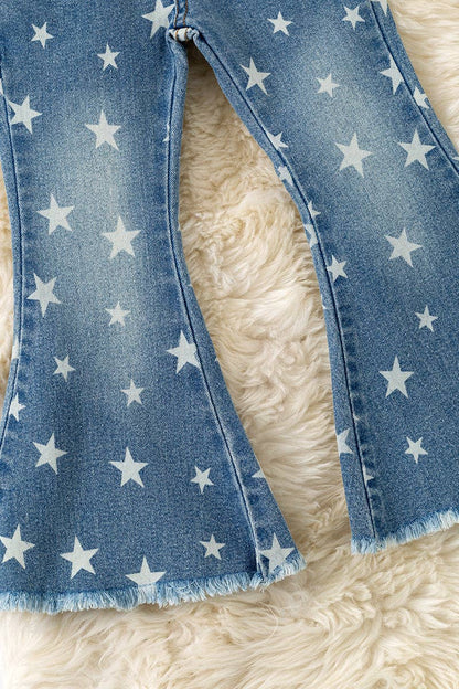 Star Bleached Bootcut Denim Jeans