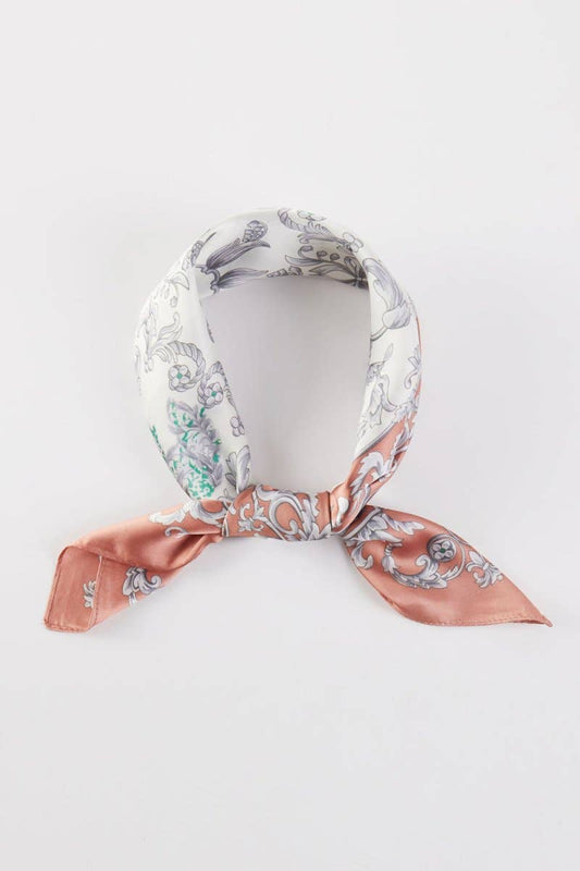 Gilded Grace Rust Square Satin Scarf