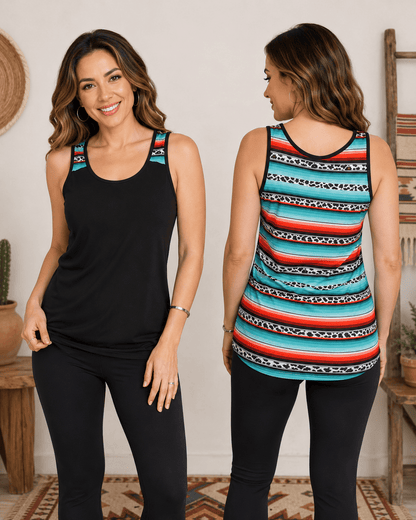 Serape Cow Print Tank Top