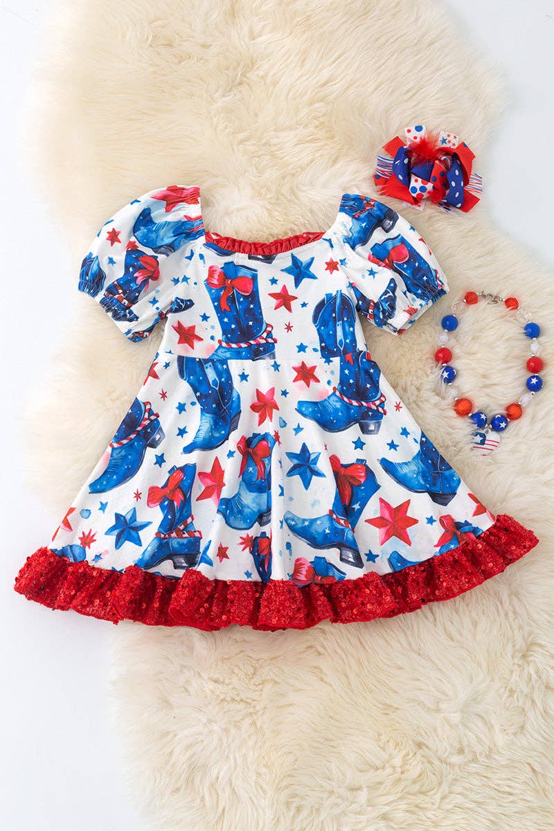 American Cowgirl Boot Printed Dress