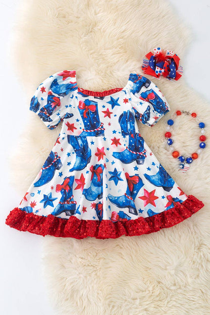 American Cowgirl Boot Printed Dress