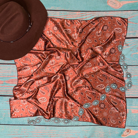 BANDANA PRINT SILK WILD RAG