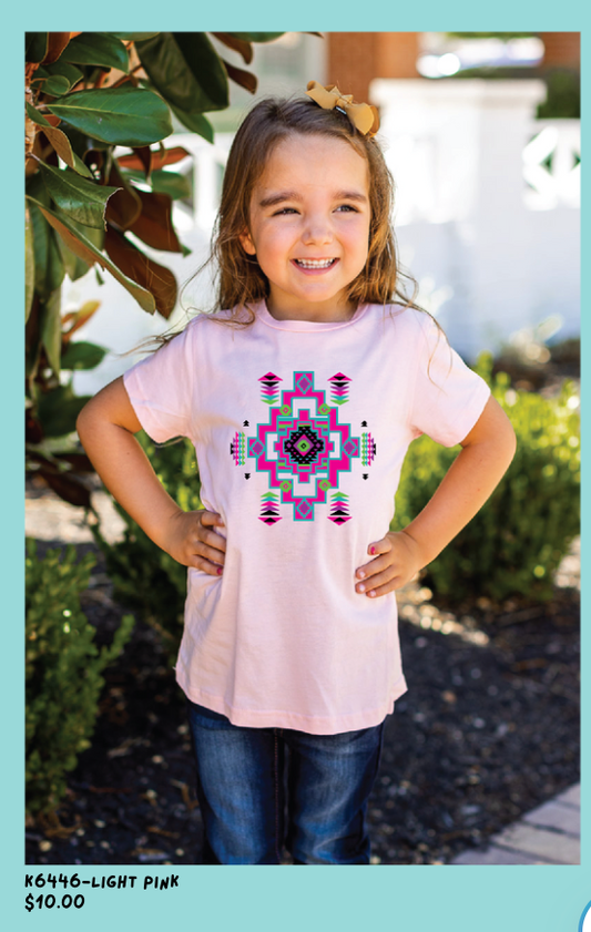 Girls Neon Aztec Tee
