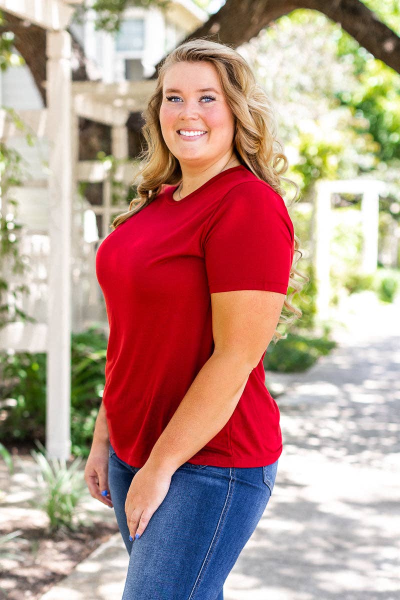 Crimson Basic Crewneck Tee
