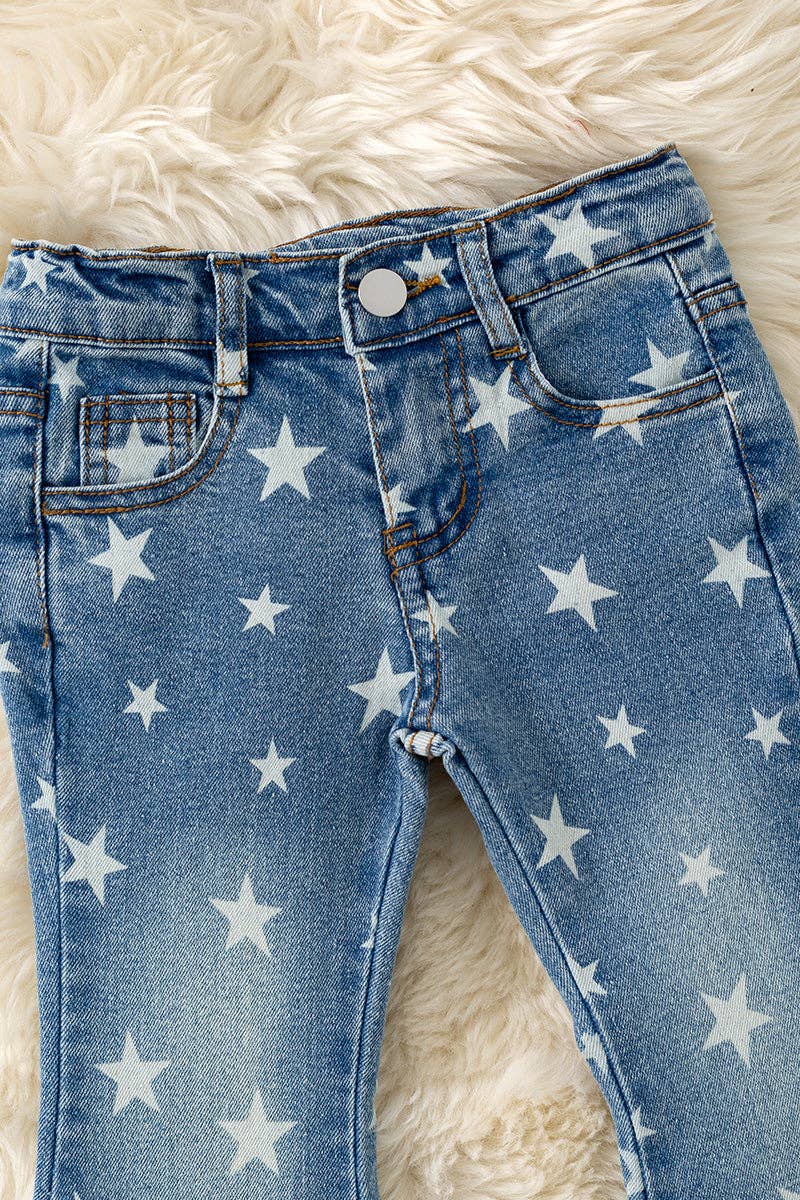 Star Bleached Bootcut Denim Jeans