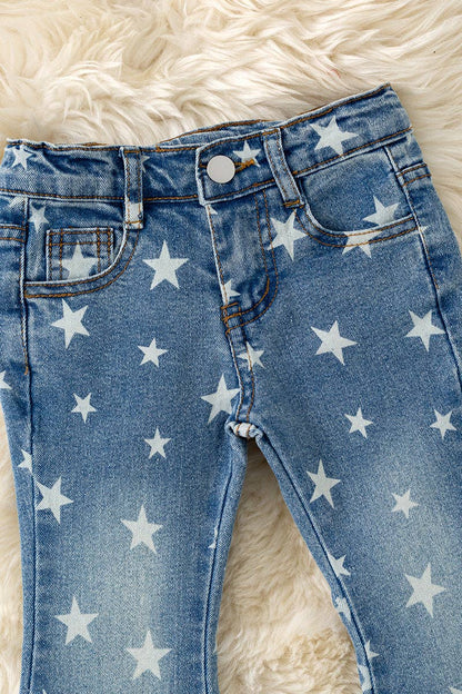 Star Bleached Bootcut Denim Jeans