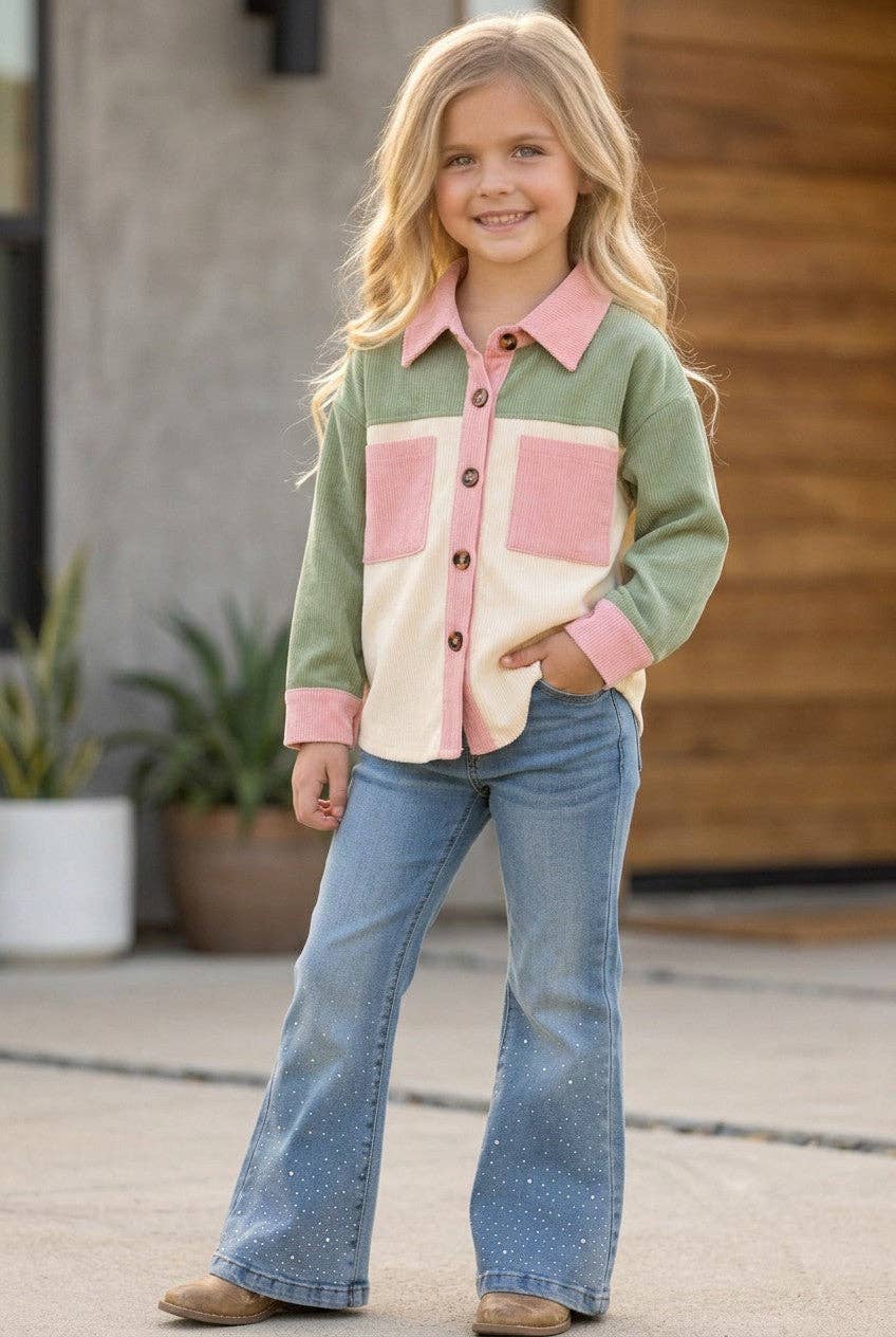Bootcut Denim Pants with Rhinestones