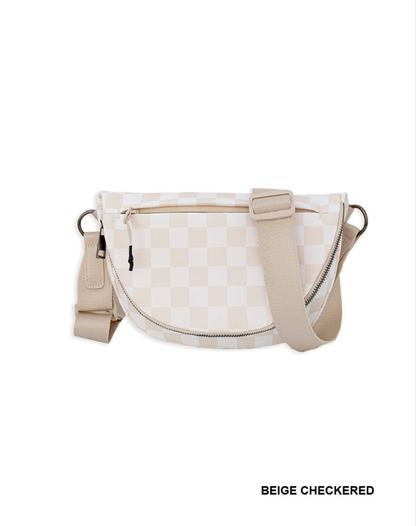 All Night Festival Bag- Beige Checkered
