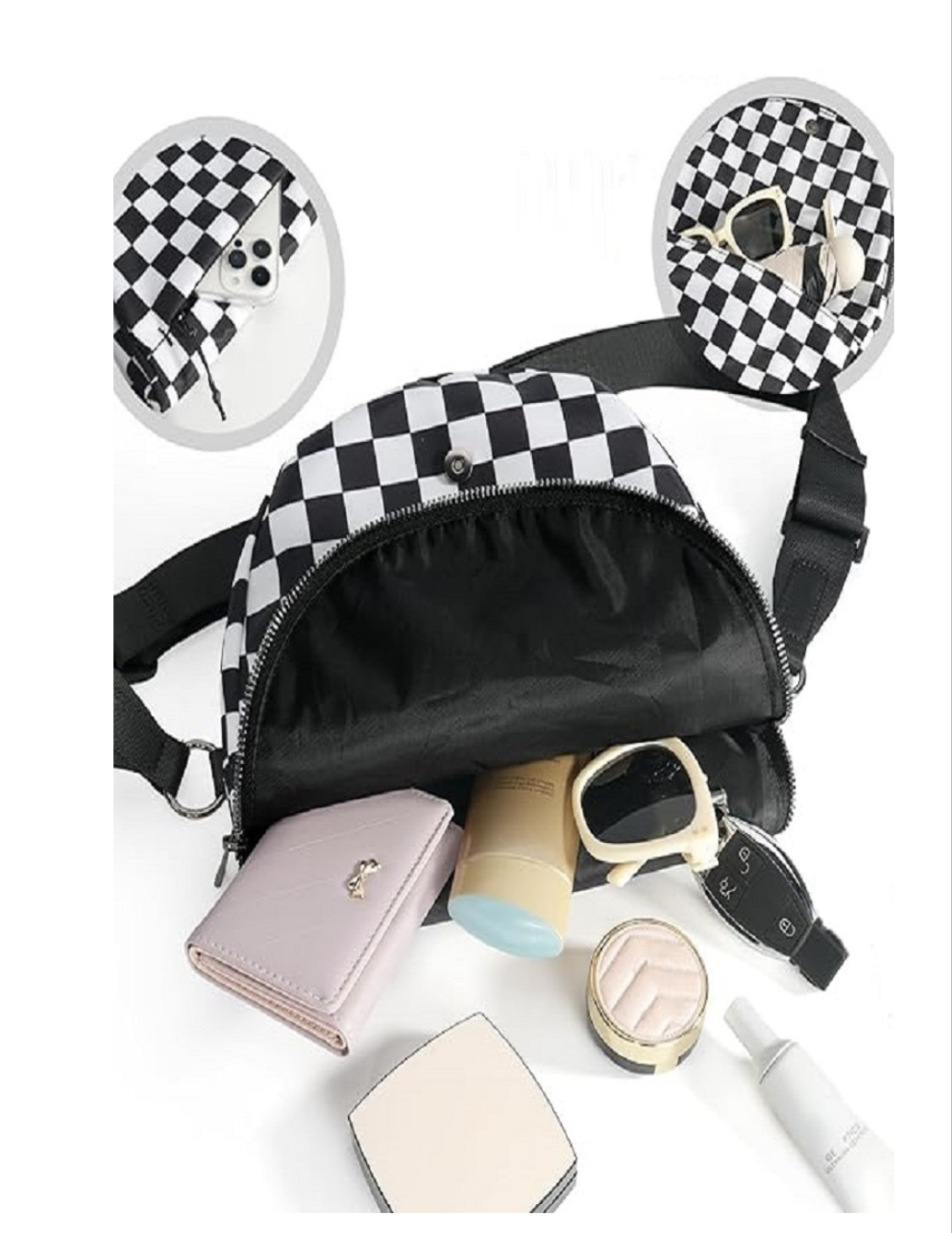 All Night Festival Bag- Black Checkered