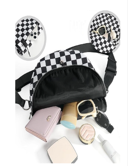 All Night Festival Bag- Black Checkered