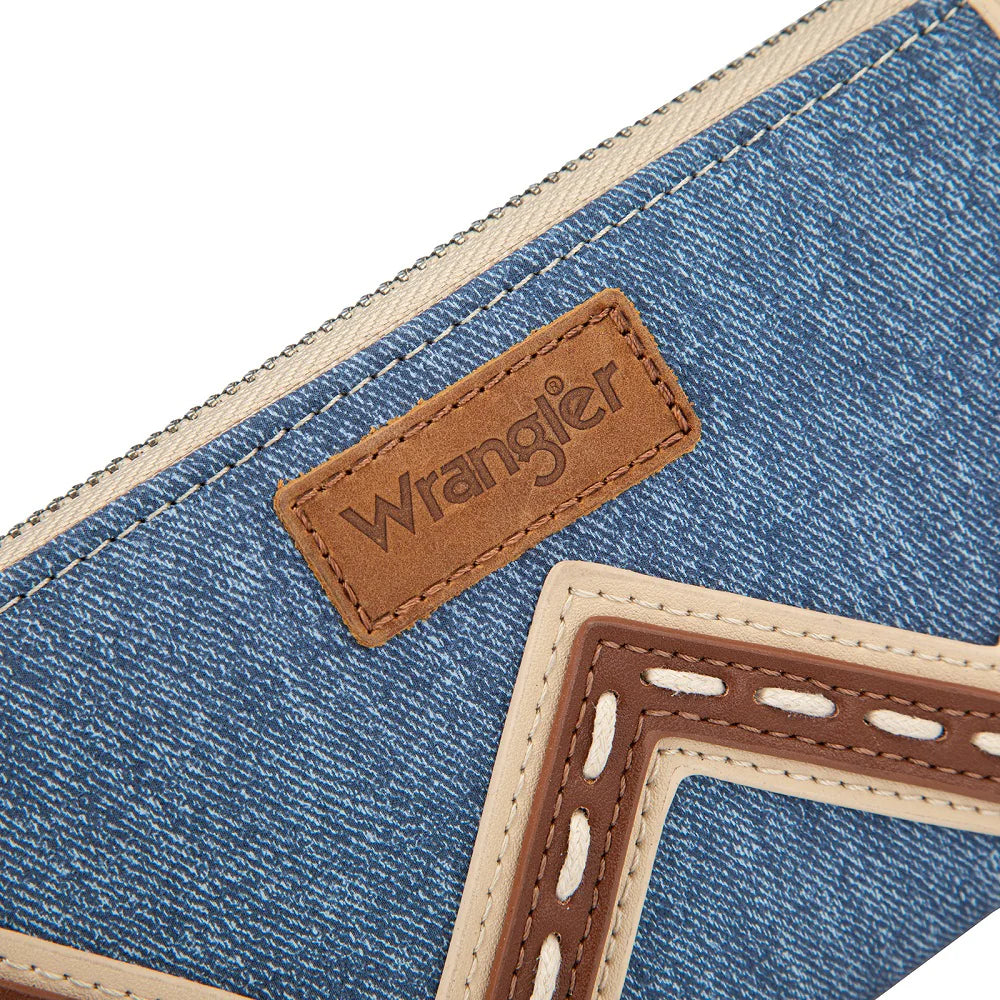 Wrangler Western Chevron Contrast Stitch RFID Wallet - Jean