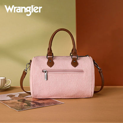 Wrangler Western Rhinestone Denim Boston Bag/Crossbody - Pink