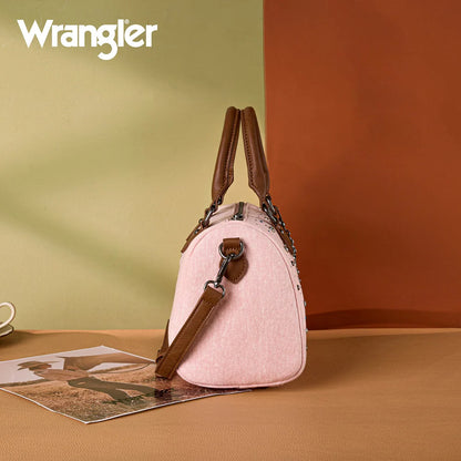 Wrangler Western Rhinestone Denim Boston Bag/Crossbody - Pink
