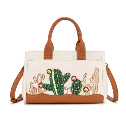 Montana West Cactus Embellished Crossbody Bag - Beige