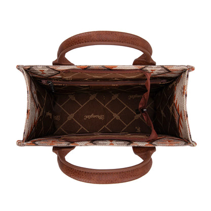 Wrangler Aztec Pattern Dual Sided Print Tote/Crossbody - Light Brown