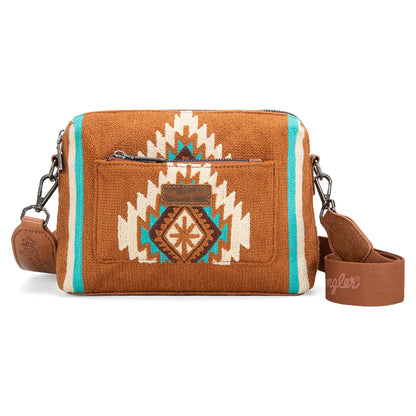 Wrangler Southwestern Knitted Crossbody Bag - Brown