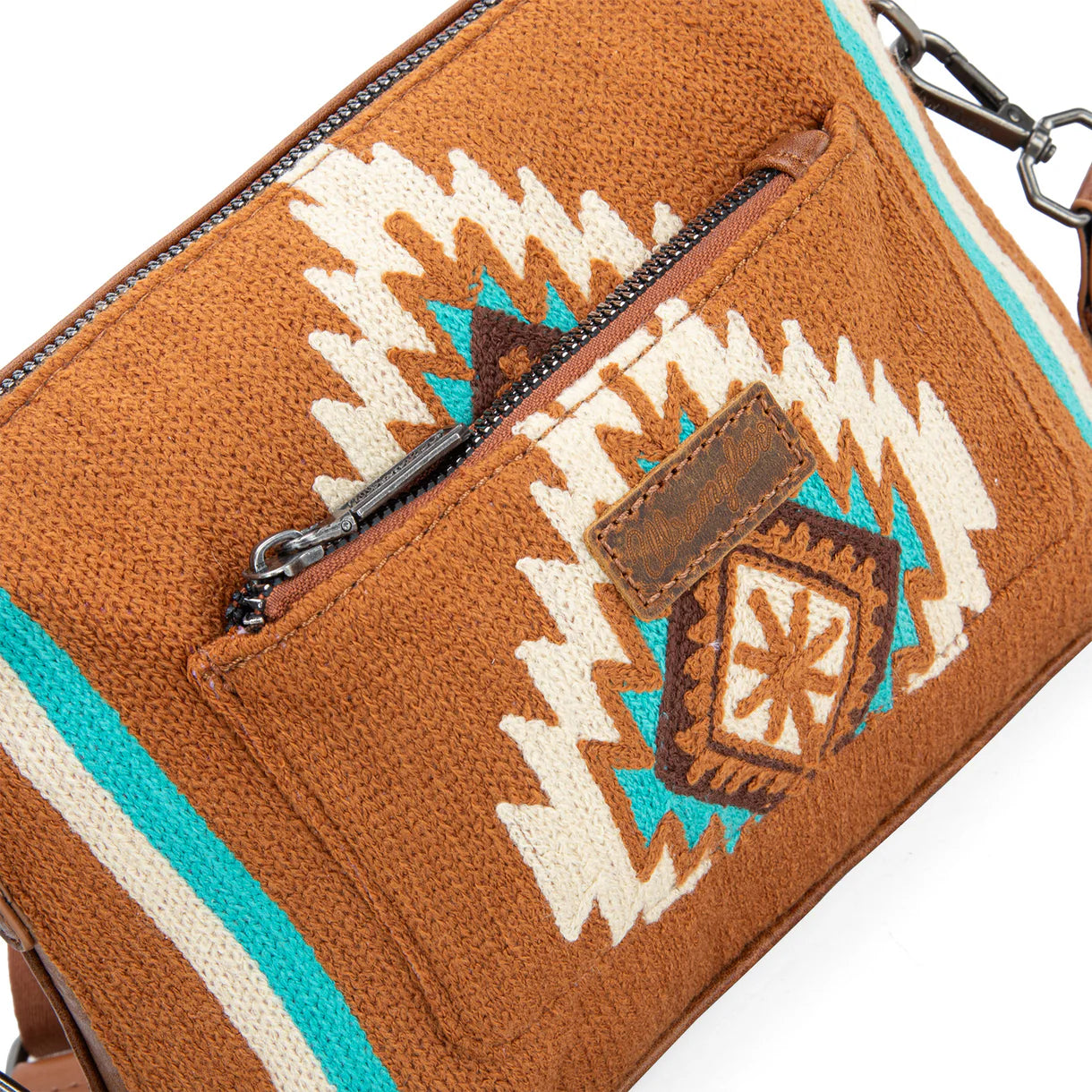 Wrangler Southwestern Knitted Crossbody Bag - Brown