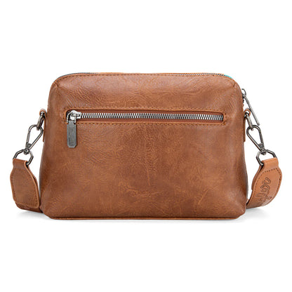 Wrangler Southwestern Knitted Crossbody Bag - Brown