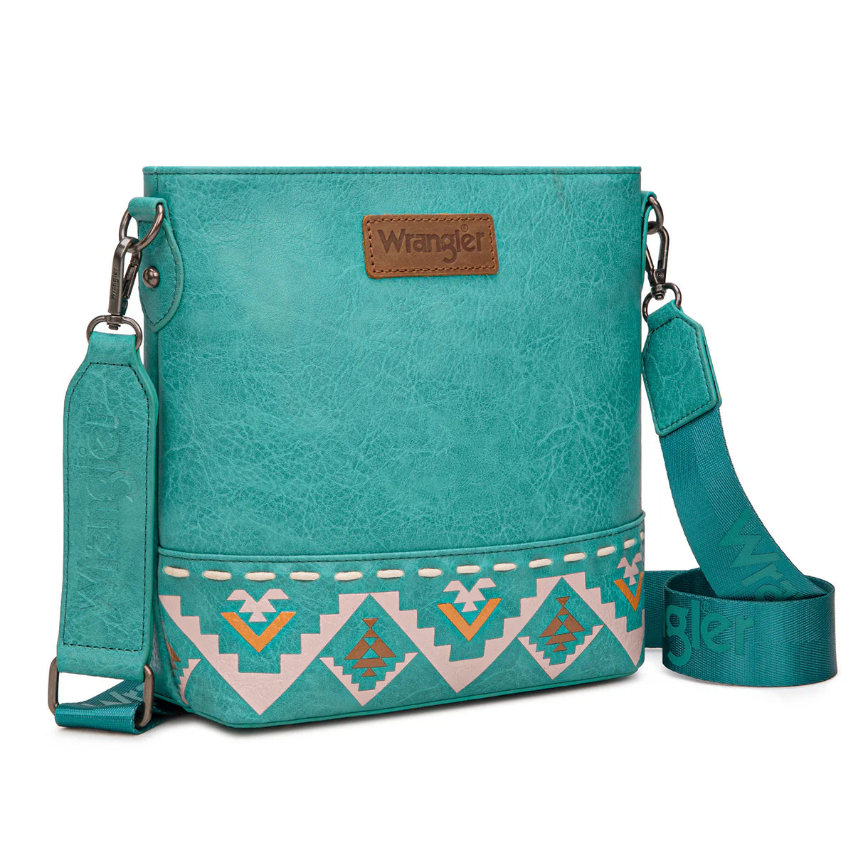 Wrangler Aztec Print Crossbody Bag - Turquoise