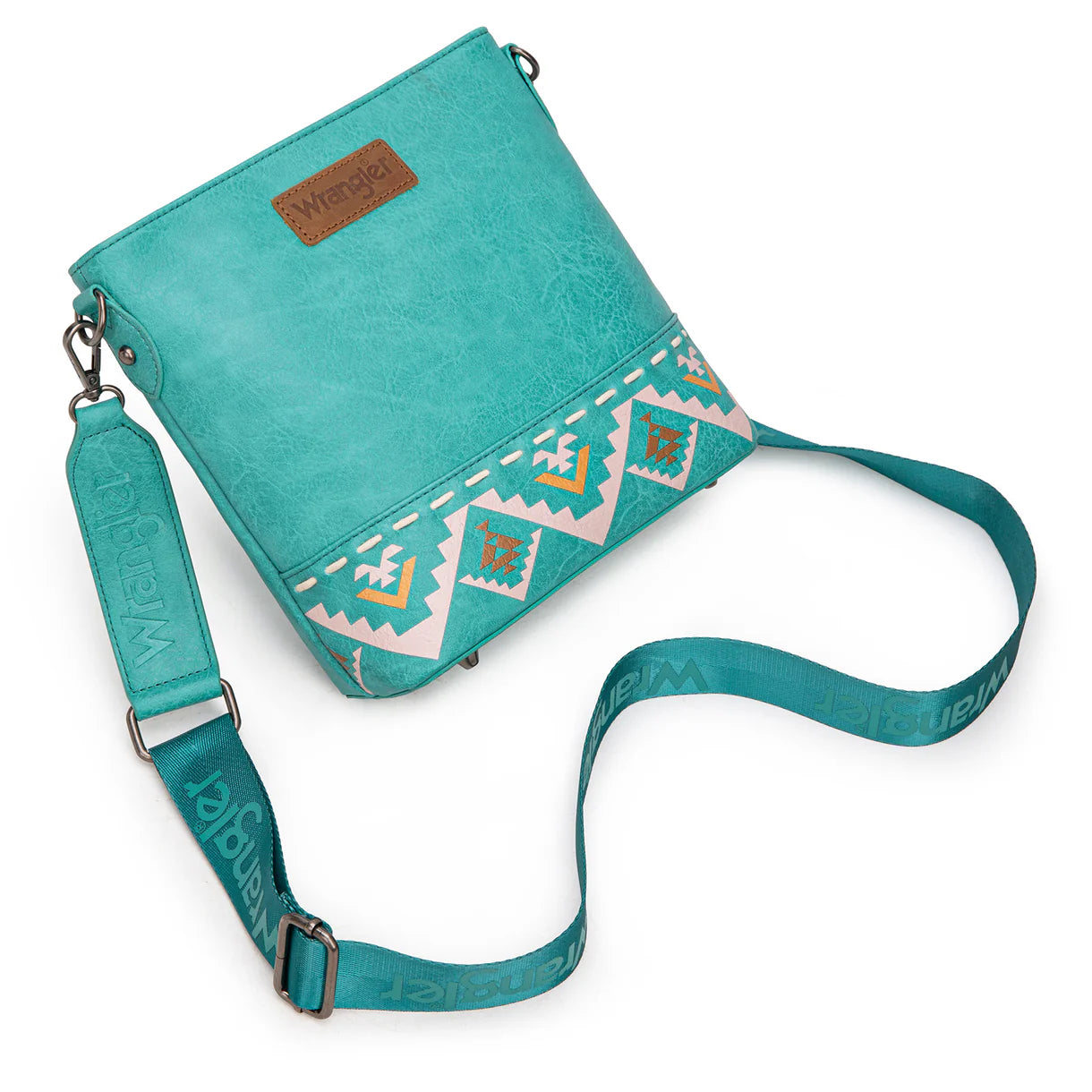 Wrangler Aztec Print Crossbody Bag - Turquoise