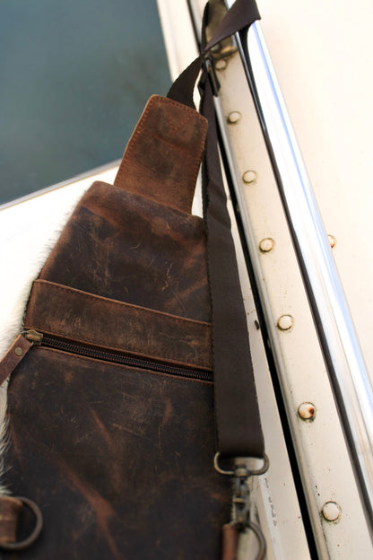 Genuine Cowhide Sling Bag Purse