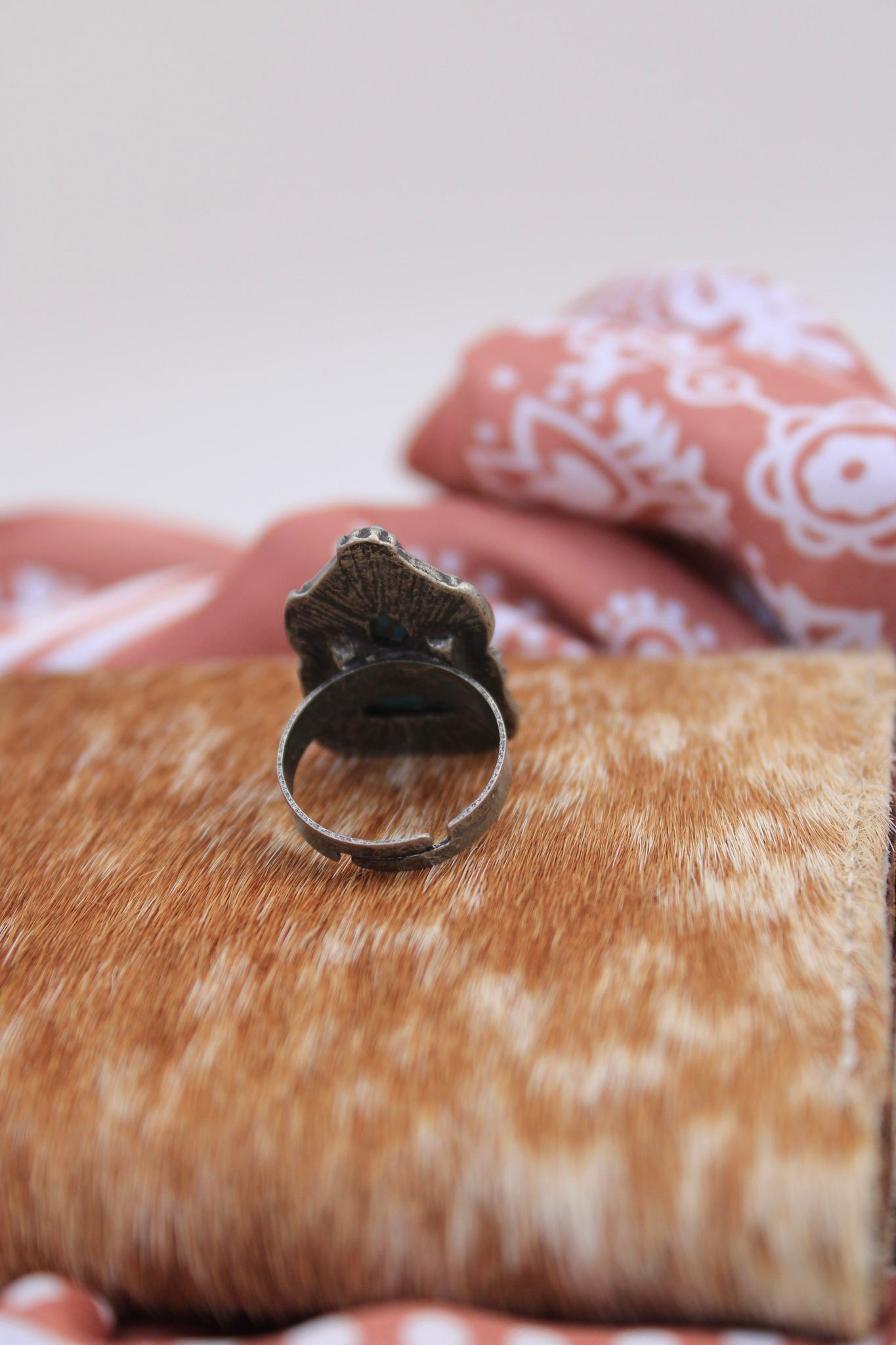 Turquoise Triangle Adjustable Ring