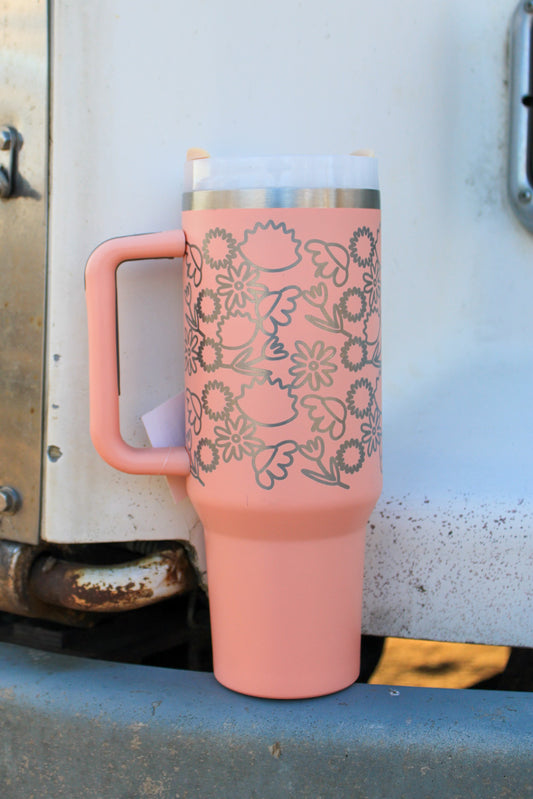 40oz Tumbler - Western Flower