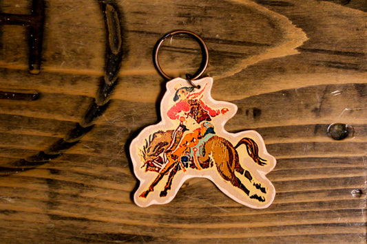 Genuine Leather Keychain - Bronc