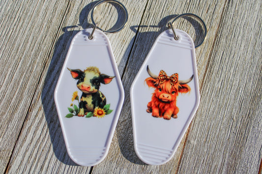 Baby Cow Hotel Room Keychain