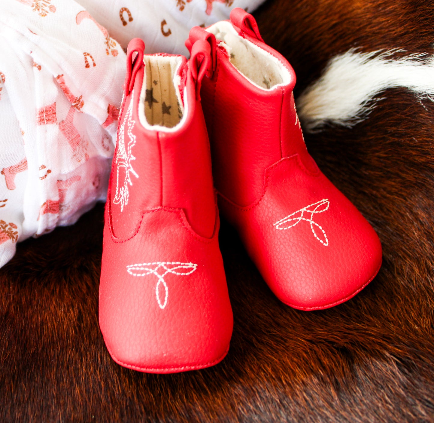 Eco Steps - Western Boot Cherry Red: 6-9M