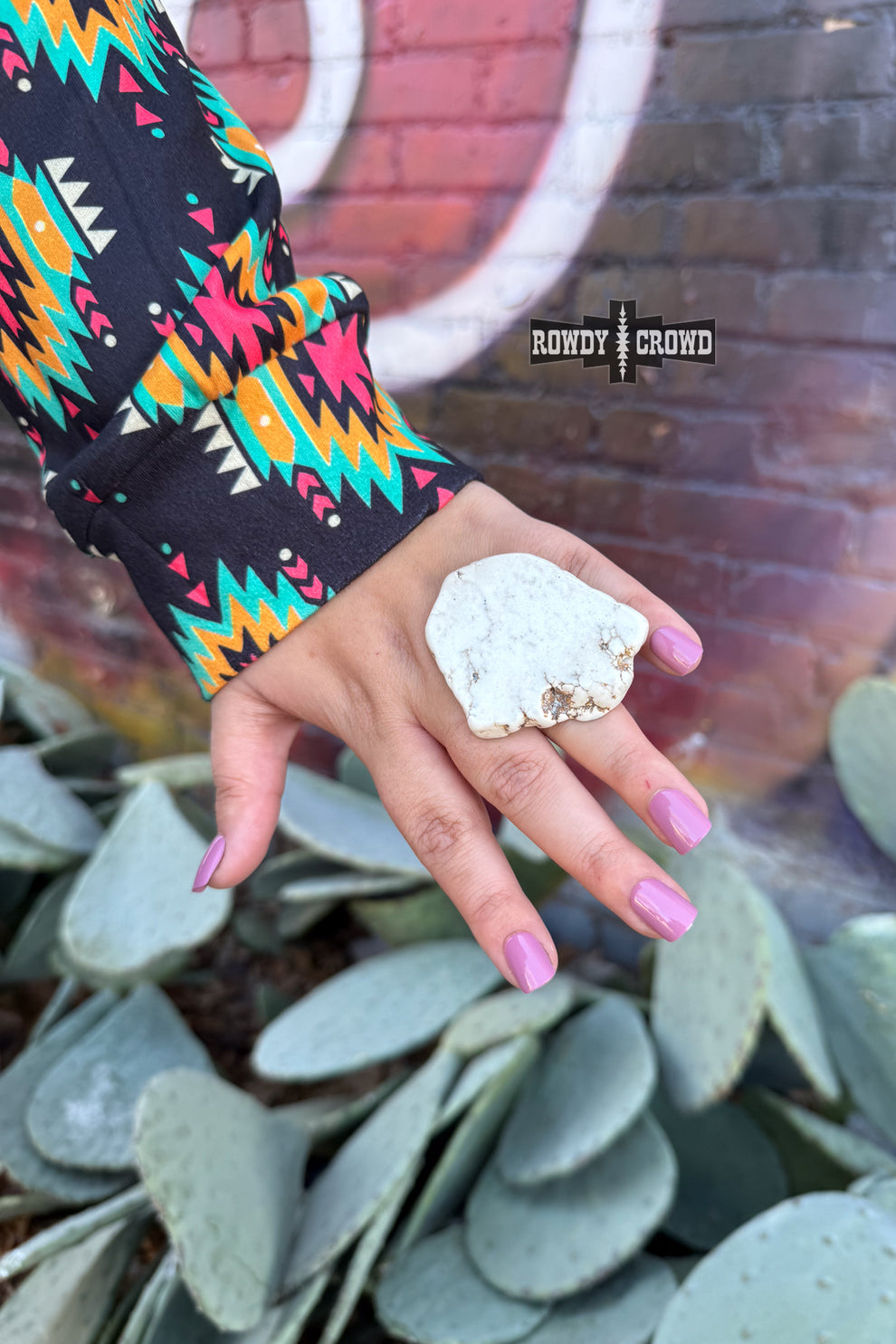 Rock Scarf Slide - White