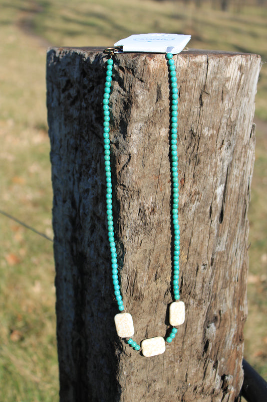 Turquoise and Stone Necklace