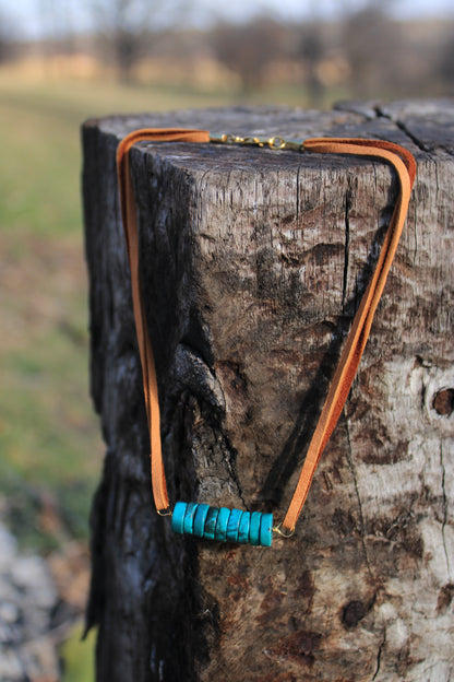 Leather and Turquoise Choker