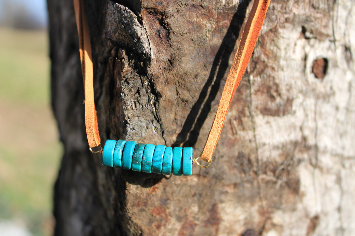 Leather and Turquoise Choker