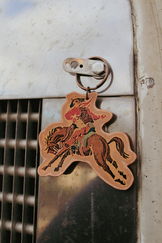 Genuine Leather Keychain - Bronc