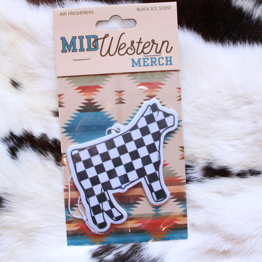 Air Freshener || Checkered Cow  || Black Ice Scent