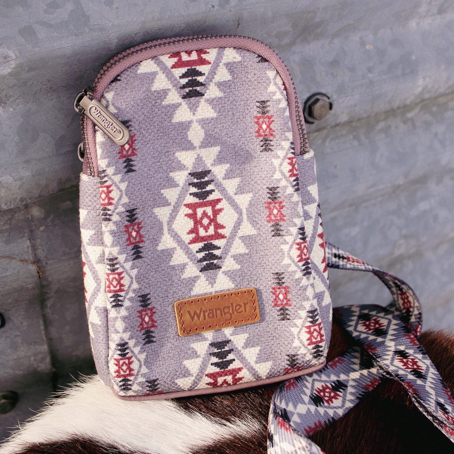 Wrangler Southwestern All-over Aztec Print Sling Bag - Lavender
