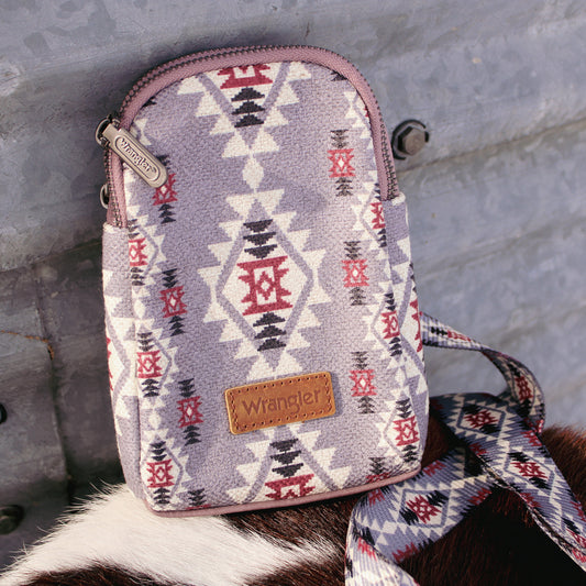 Wrangler Southwestern All-over Aztec Print Sling Bag - Lavender