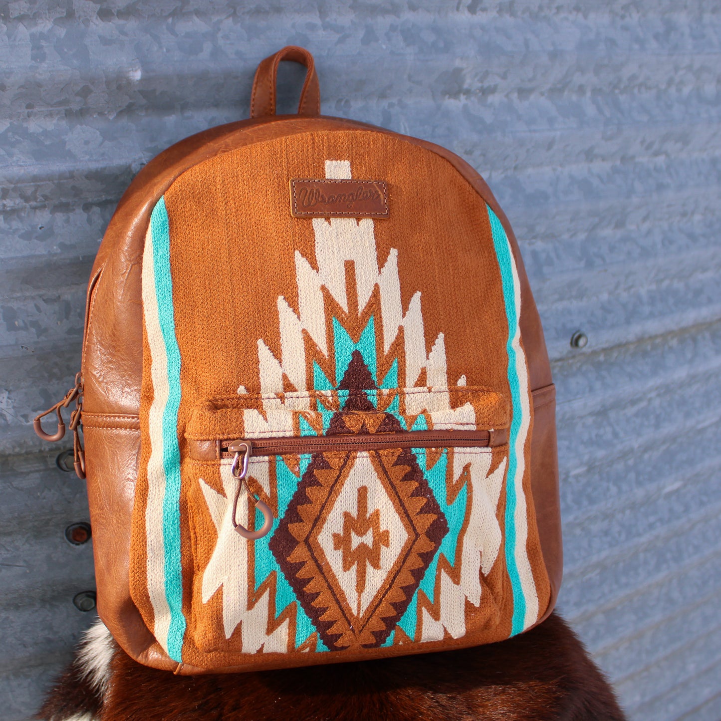 Aztec Knit leather midsized Wrangler Backpack