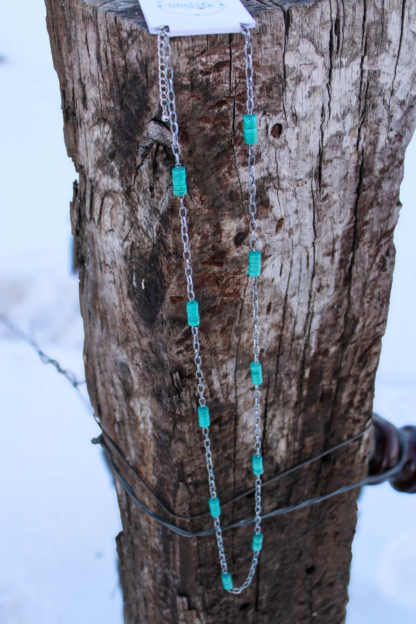 West & Co Multi Way Chain Link Necklace with Turquoise Accents