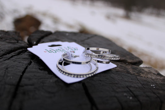 West & Co 1” Silver and Rhinestone Multi Hoop Earring