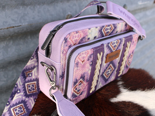 Wrangler Aztec Purse with Wallet Compartment - Purple