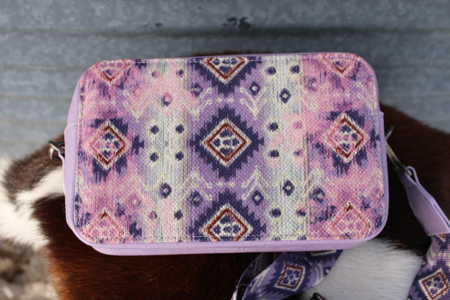 Wrangler Aztec Purse with Wallet Compartment - Purple