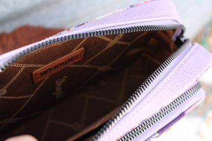 Wrangler Aztec Purse with Wallet Compartment - Purple