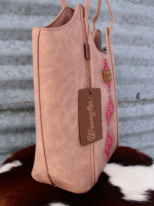 Wrangler Aztec Embroidered Shoulder Bag - Dark Pink