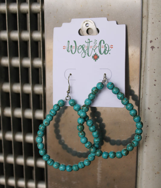 West & Co Turquoise Beaded Teardrop Earrings